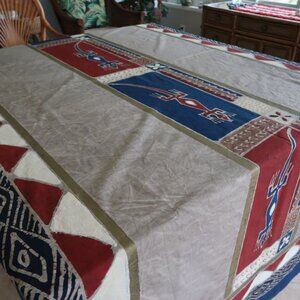 Hand-Painted Southwestern Style Tablecloth 58" x 102"